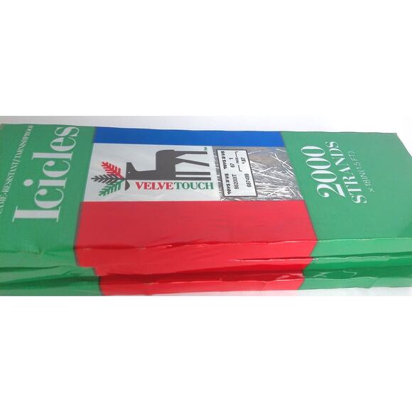 Vintage Toys R Us Silver Icicles Tinsel 2000 Strands Set Of 3 - Picture 5 of 6